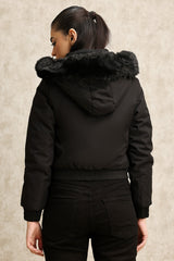 DUAL-SIDED PUFFER JACKET-BLACK