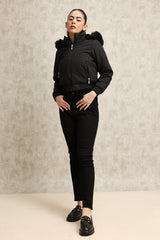 DUAL-SIDED PUFFER JACKET-BLACK