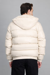 HOODED PUFFER JACKET-WHITE