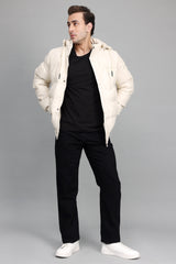 HOODED PUFFER JACKET-WHITE