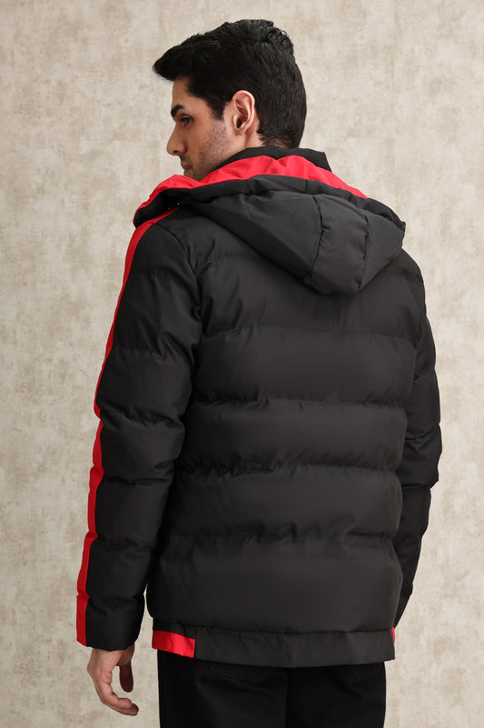 SPORTY PUFFER JACKET-BLK/RED