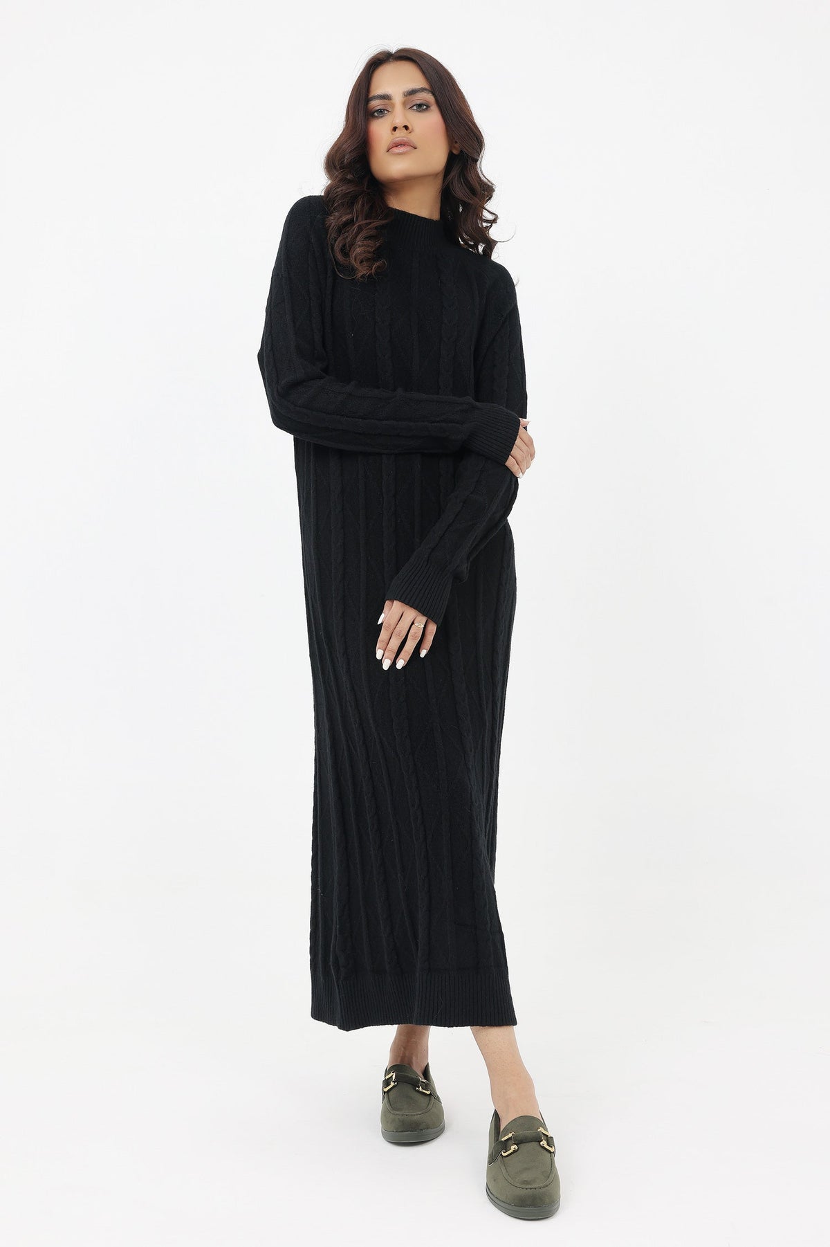 KNIT DRESS-BLACK