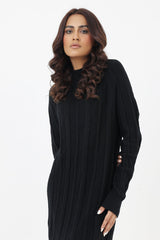 KNIT DRESS-BLACK