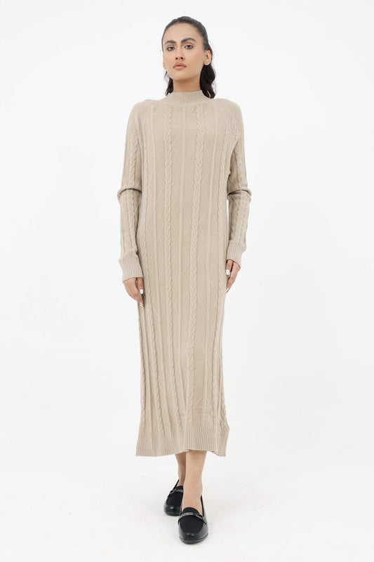 KNIT DRESS-KHAKI