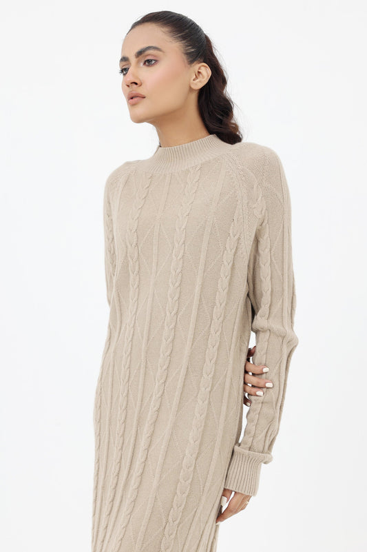 KNIT DRESS-KHAKI