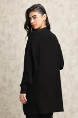 MINIMALIST KNITWEAR CARDIGAN-BLACK