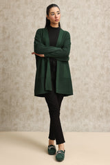 MINIMALIST KNITWEAR CARDIGAN-GREEN