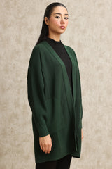 MINIMALIST KNITWEAR CARDIGAN-GREEN