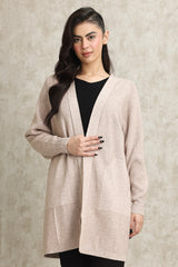 MINIMALIST KNITWEAR CARDIGAN-KHAKI