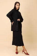 COZY KNIT CARDIGAN-BLACK