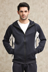 FULL-ZIP TRACKSUIT WITH CONTRAST PANEL DESIGN-NAVY-WHITE