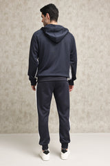 FULL-ZIP TRACKSUIT WITH CONTRAST PANEL DESIGN-NAVY-WHITE