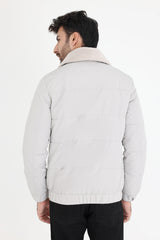 WOOLEN COLLAR PARACHUTE JACKET-GREY