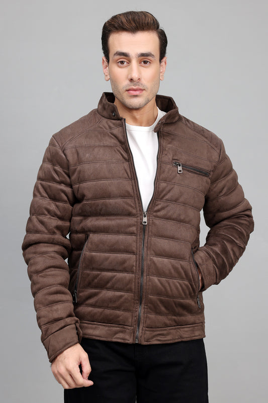 QUILTED COMFORT JACKET-COFFEE