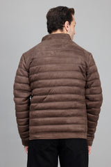 QUILTED COMFORT JACKET-COFFEE