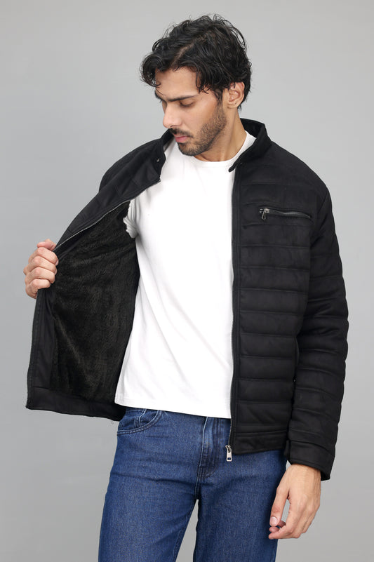 QUILTED COMFORT JACKET-BLACK