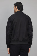 MINIMALIST BOMBER JACKET-BLACK