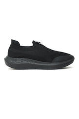 MEN'S FLEX KNIT SLIP-ON SNEAKERS-BLACK