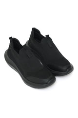 MEN'S FLEX KNIT SLIP-ON SNEAKERS-BLACK