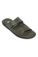 BOLD STRIDE LUXE BUCKLE SANDAL-OLIVE