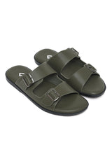 BOLD STRIDE LUXE BUCKLE SANDAL-OLIVE