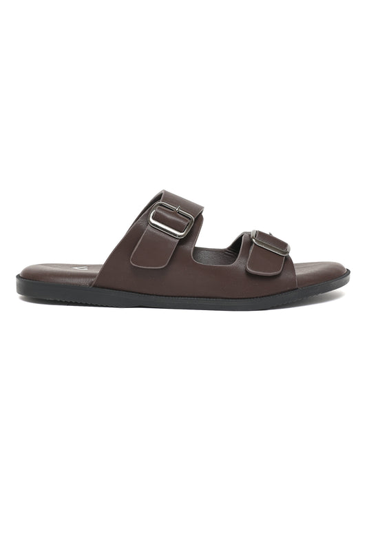 BOLD STRIDE LUXE BUCKLE SANDAL-COFFEE