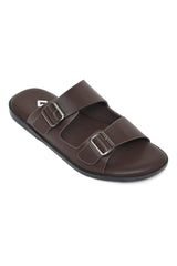 BOLD STRIDE LUXE BUCKLE SANDAL-COFFEE