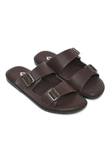 BOLD STRIDE LUXE BUCKLE SANDAL-COFFEE