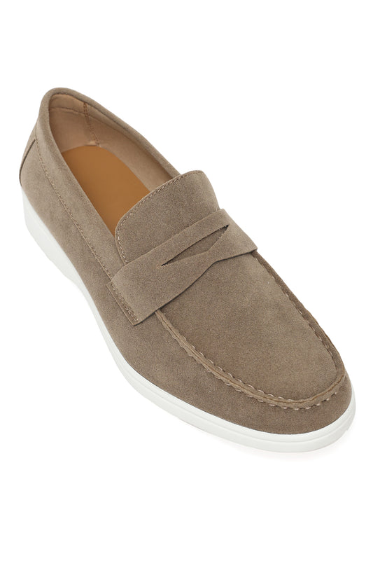 CLASSIC SUEDE PENNY LOAFERS-KHAKI