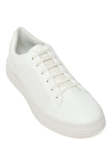 MEN'S CLASSICE LACE-UP SNEAKERS-WHITE