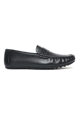 CLASSIC LEATHER PENNY LOAFERS-BLACK