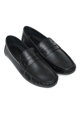 CLASSIC LEATHER PENNY LOAFERS-BLACK