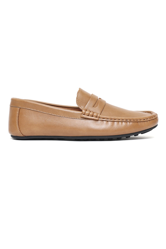 CLASSIC LEATHER PENNY LOAFERS-KHAKI