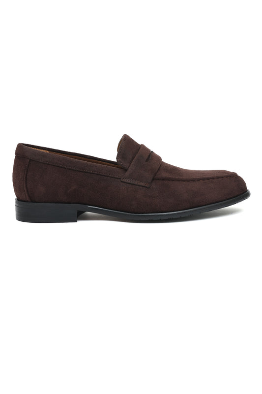 LOAFERS WITH REFINED STRAP & HAND-STITCHED FINISH-COFFEE