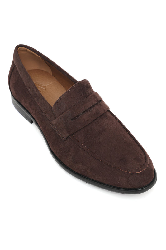 LOAFERS WITH REFINED STRAP & HAND-STITCHED FINISH-COFFEE