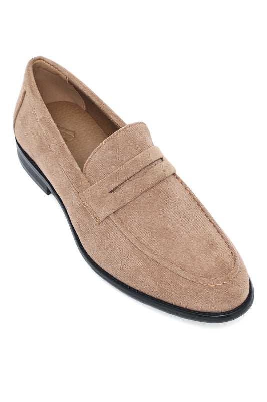 LOAFERS WITH REFINED STRAP & HAND-STITCHED FINISH-BEIGE