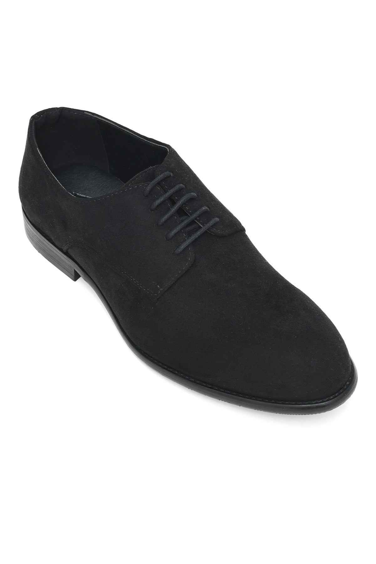 REGAL SUEDE DERBY SLEEK LACE-UP- BLACK