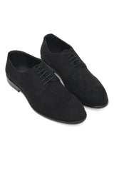 REGAL SUEDE DERBY SLEEK LACE-UP- BLACK