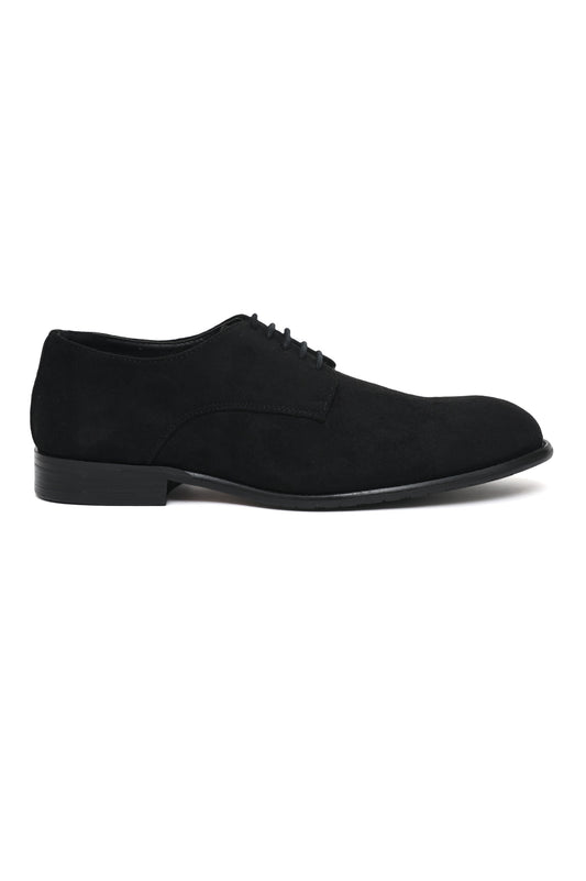 REGAL SUEDE DERBY SLEEK LACE-UP-BLACK