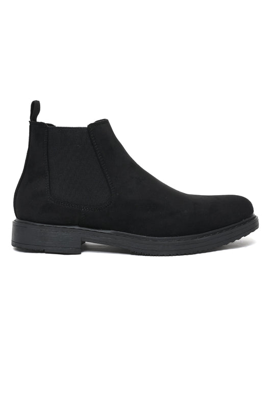 Suede Chelsea Boots-Black