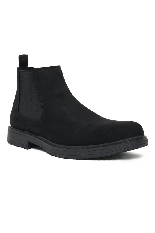 Suede Chelsea Boots-Black