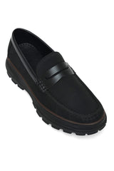 CHUNKY SOLE PENNY LOAFERS-BLACK