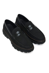 CHUNKY SOLE PENNY LOAFERS-BLACK