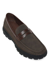 CHUNKY SOLE PENNY LOAFERS-COFFEE