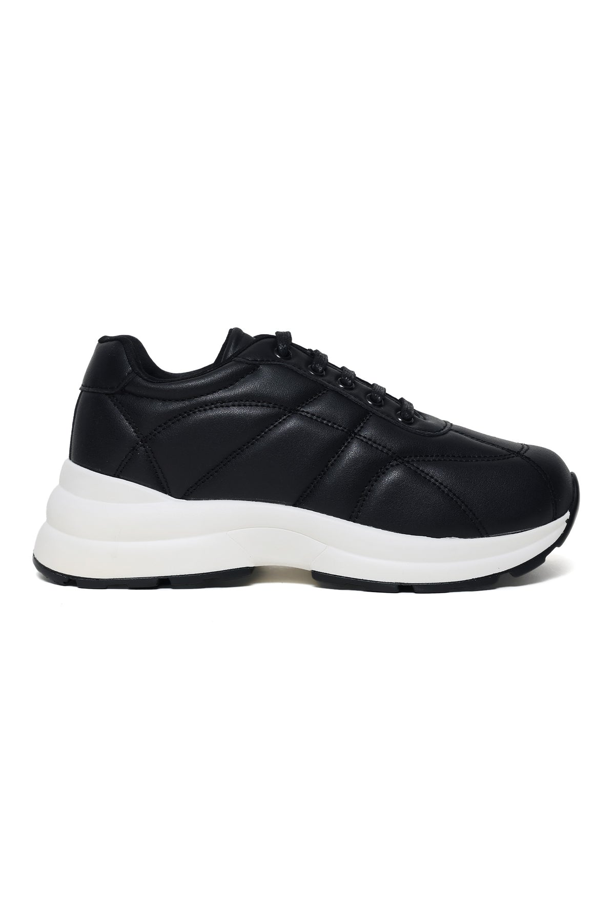 WOMEN'S SPORTY PLATFORM SNEAKERS-BLACK