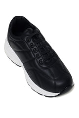 WOMEN'S SPORTY PLATFORM SNEAKERS-BLACK