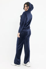 LUXE VELOUR HOODIE LOUNGE SET-NAVY