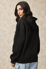 Streamlined Hoodie with Tailored Fit- Black