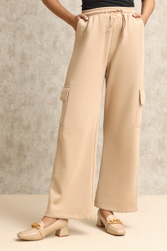 WIDE-LEG CARGO PANTS-KHAKI