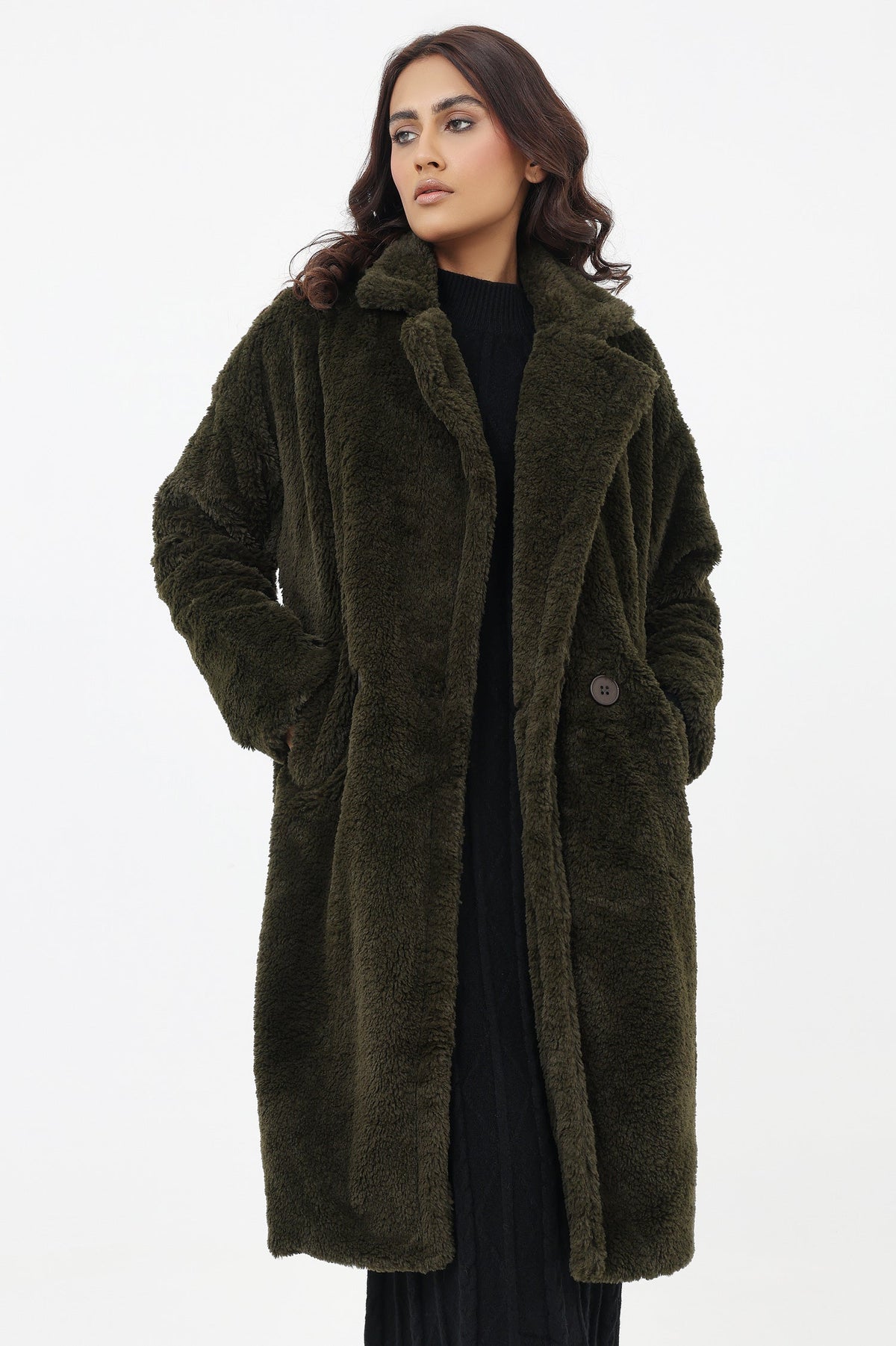 FUR COAT-OLIVE